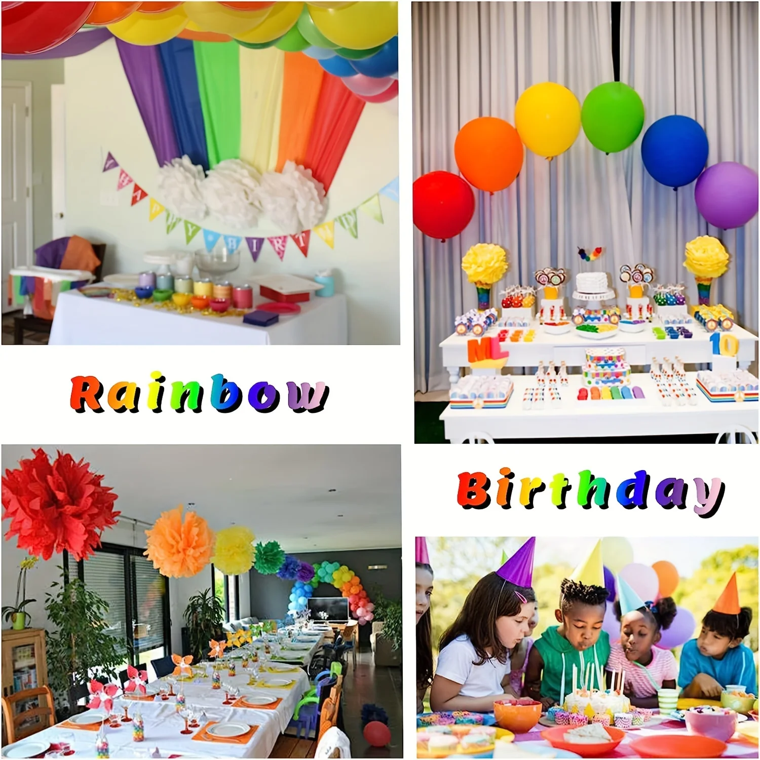 50 Stück Sortierte Regenbogen 10-Zoll Latexballons für Geburtstage, Babypartys, Hochzeiten, Jubiläen, Partydekorationen und Urlaub – Detail 4