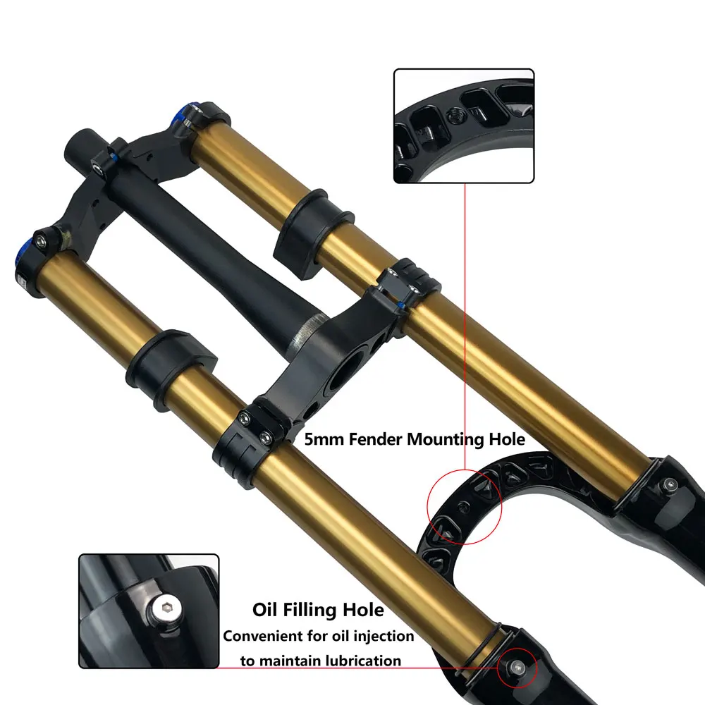 MAGICBROS MTB Doppelkronen-Luftfedergabel 36MM Rohr Steckachse 15*110mm 27,5 29 MTB Mountainbike Doppelkronen-Gabel – Detail 7
