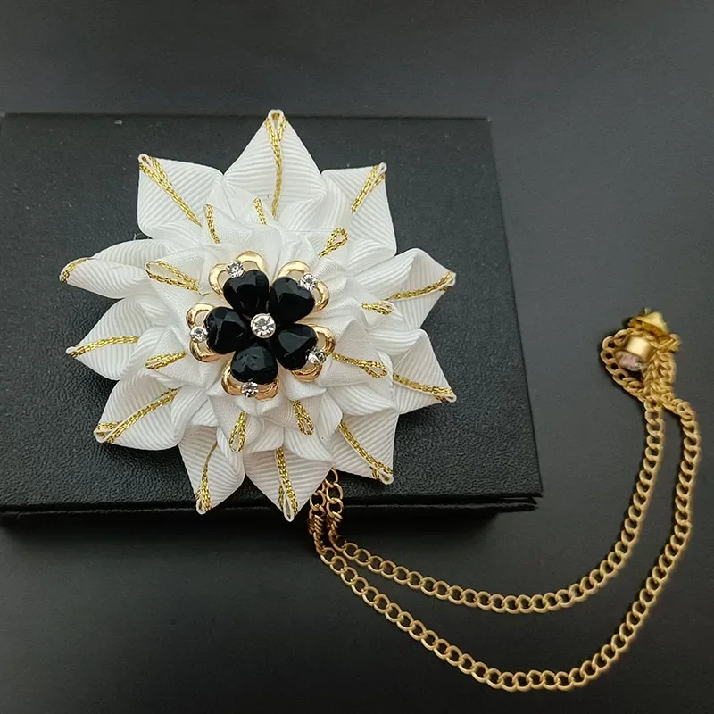 كبير المخملية ربطة القوس فيونكة الصدار الرجال الزفاف اليدوية والمجوهرات الراقية بدلة عمل قميص اكسسوارات سلسلة حجر الراين الزهور دبابيس