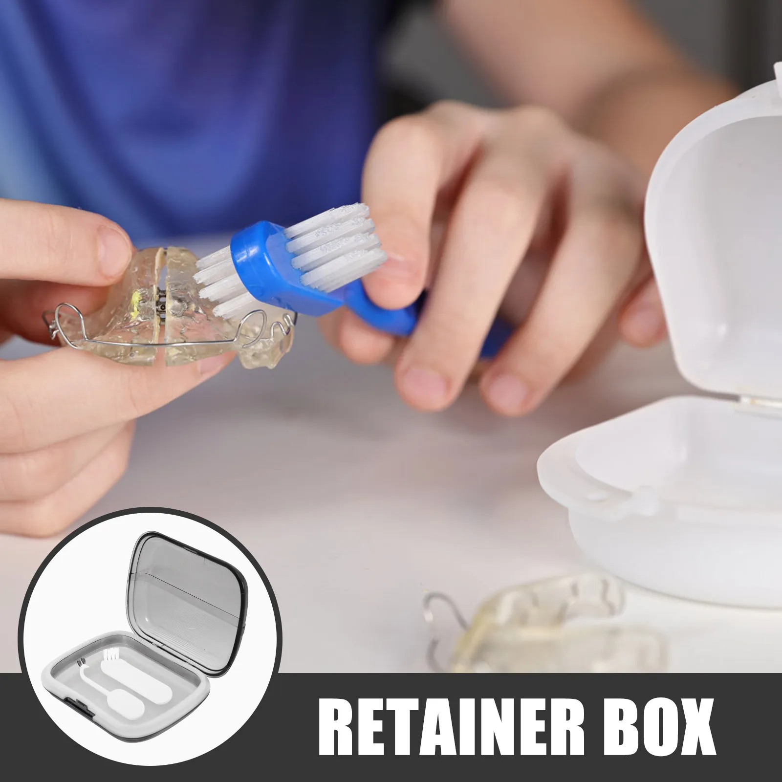 

1Set Orthodontic Retainer Case Portable Silicone Denture Box Soft Cushion Travel Storage Container Breathable Compact
