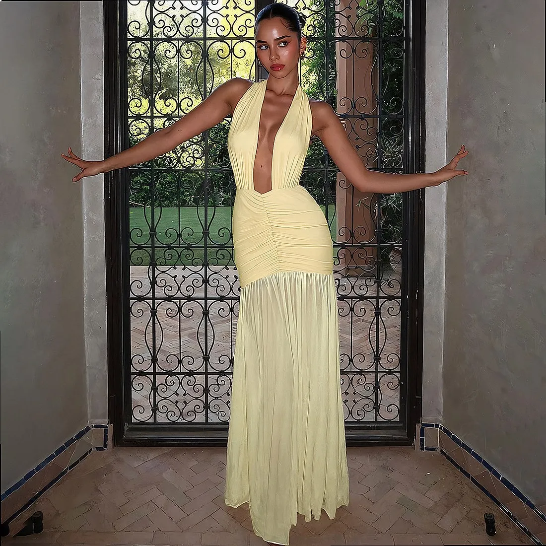 V Neck Mesh Bandage Bodycon Dress Summer Spring Party Clubwear Jumpsuit Playsuit