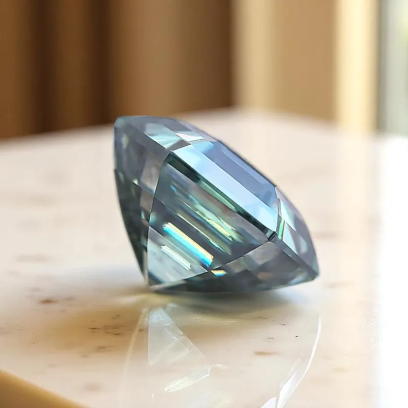 Moissanite Stone Hexagon Cut Natural Blue Green Color Charms Gemstone Advanced DIY Jewelry Making Materials with Certificate
