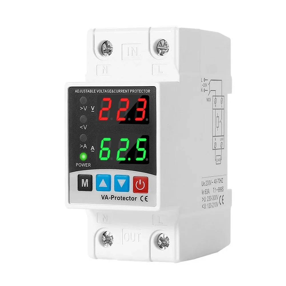 Digital Self Reset Circuit Breaker 40A to 63A with Adjustable Delay Protection and Overcurrent Safety Features for Household Use
