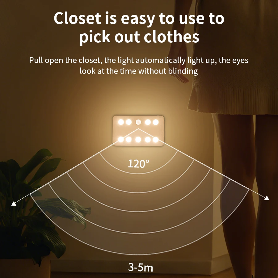 9 المصابيح ضوء تحت الكابين مع محس حركة جسم الإنسان الأشعة تحت الحمراء USB قابلة للشحن رقيقة الجسم المغناطيسي الجدار مصباح خزانة المطبخ #2