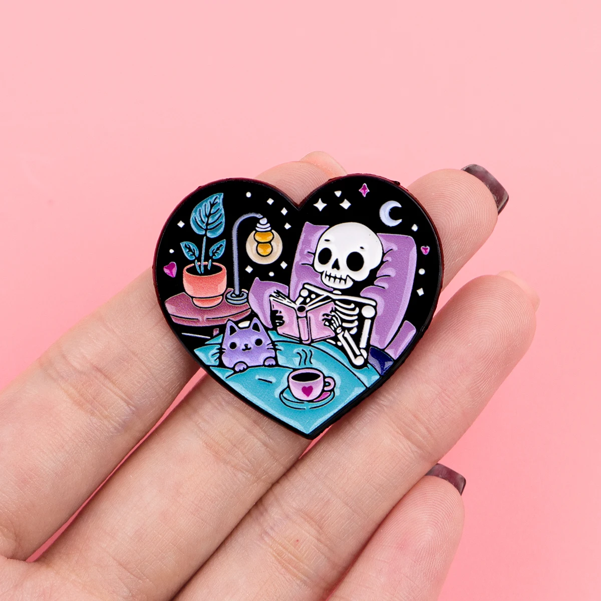 Pin de solapa esmaltado esqueleto de metal para regalo lector - imagen 5