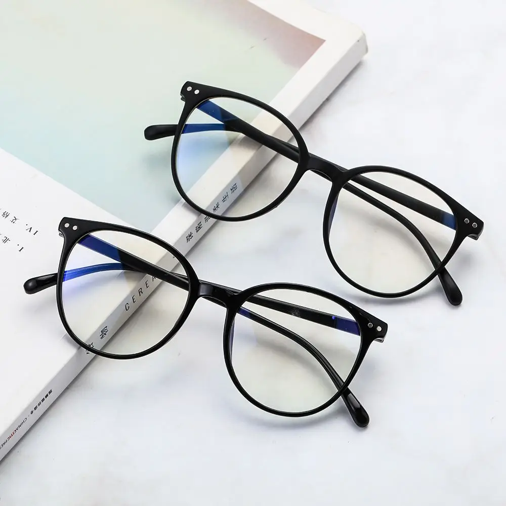 Vintage Round Frame Clear Lens Blue Light Blocking Glasses Anti Blue Light Glasses Anti Radiation Office Computer Goggles