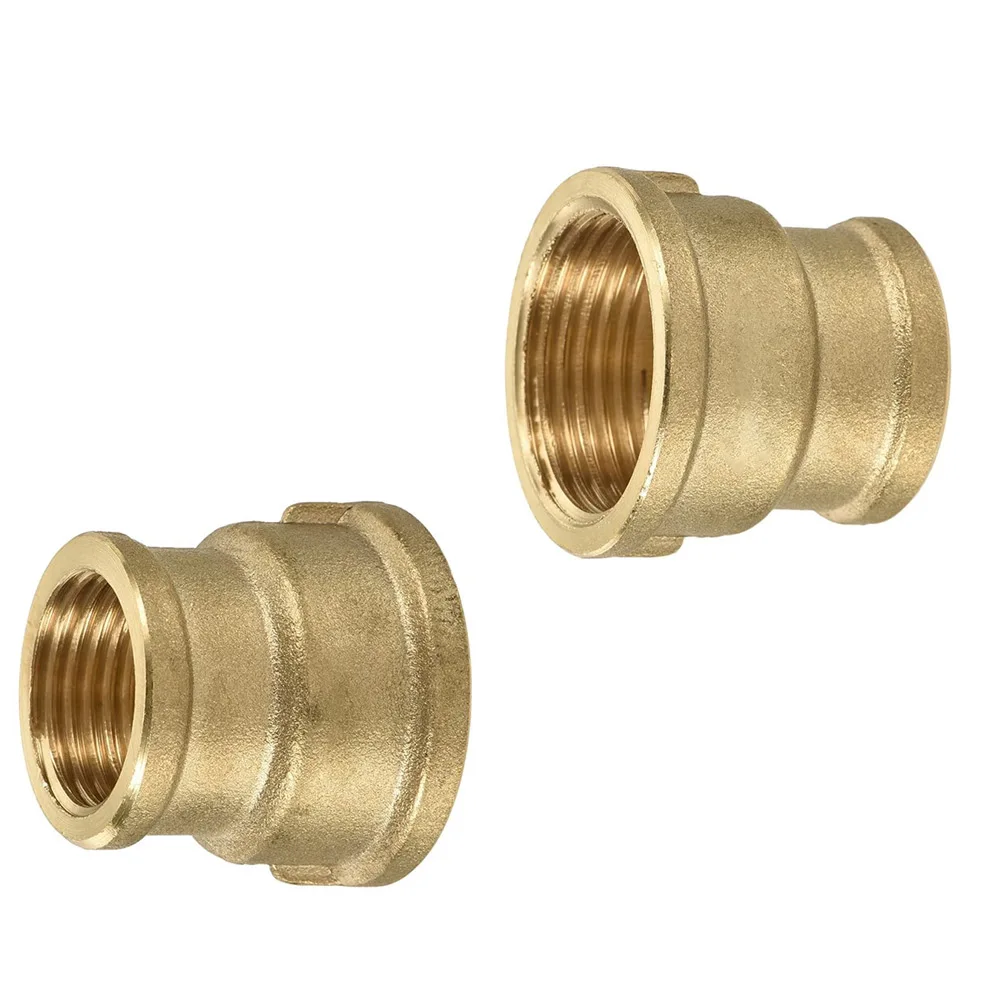 2x G3/4 to G1/2 Brass Reducing Coupling Female-Female for Industrial Pneumatic Systems and Process Piping Installations