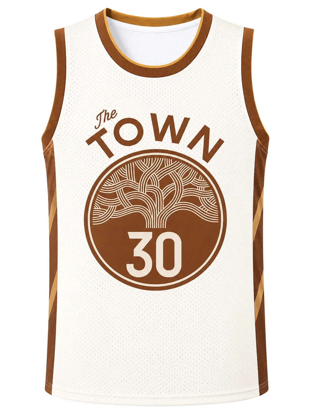2026 Hot Sale #30 The Town Vintage Jersey Brown Tree Logo Breathable Mesh Basketball Sleeveless Sports Fan Tank Uniform