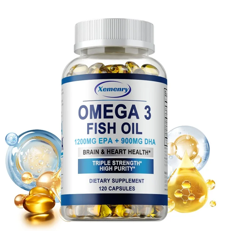

Omega 3 Fish Oil Capsules - Support Brain and Nervous System Health,Maintain Heart and Joint Health,Improve Immunity, Metabolism