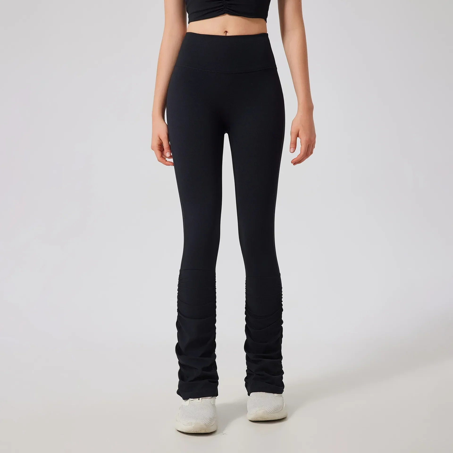 Primavera outono mulheres alta estiramento yoga leggings apertado hip levantamento feminino calças esportivas de fitness cor sólida calças de cintura alta