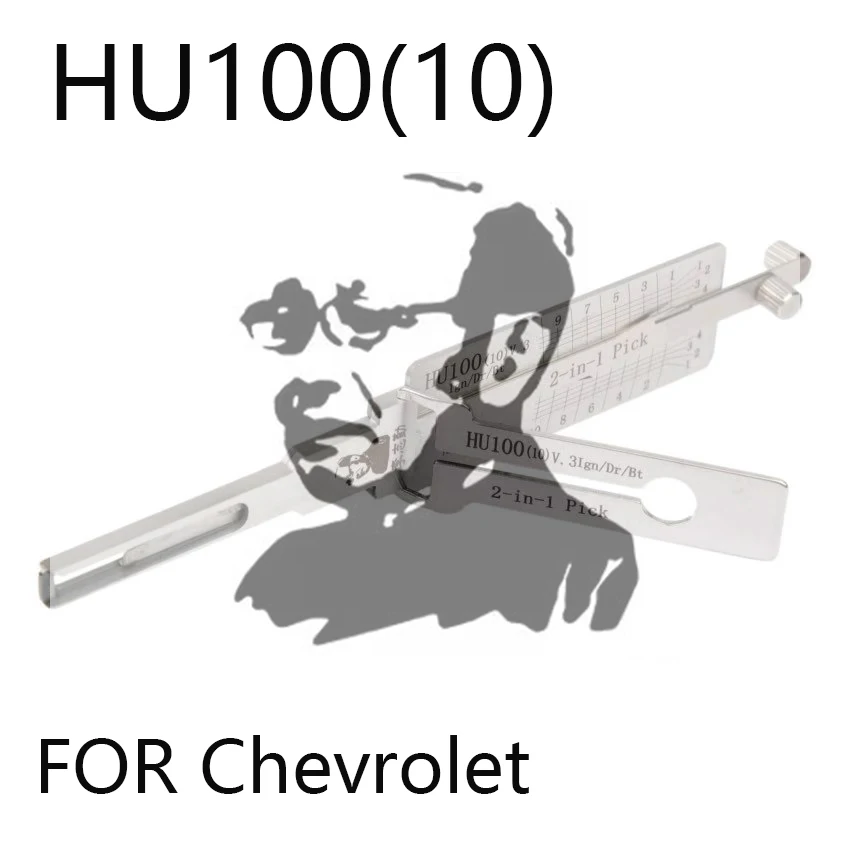 Lishi 2-In-1 LOCKSMITH TOOL HU100 (10-Cut) FOR Chevrolet Colorado 2015 FOR Chevrolet Express 2015 - 2019 FOR GMC Savana 2015