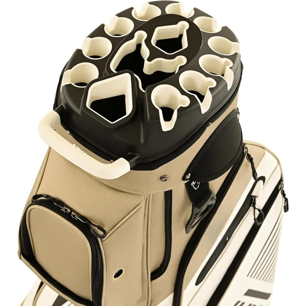 

Golf Cart Bag with 14 Way Organizer Divider Top, Premium Cart Bag with Handles and Rain Cover, for Men