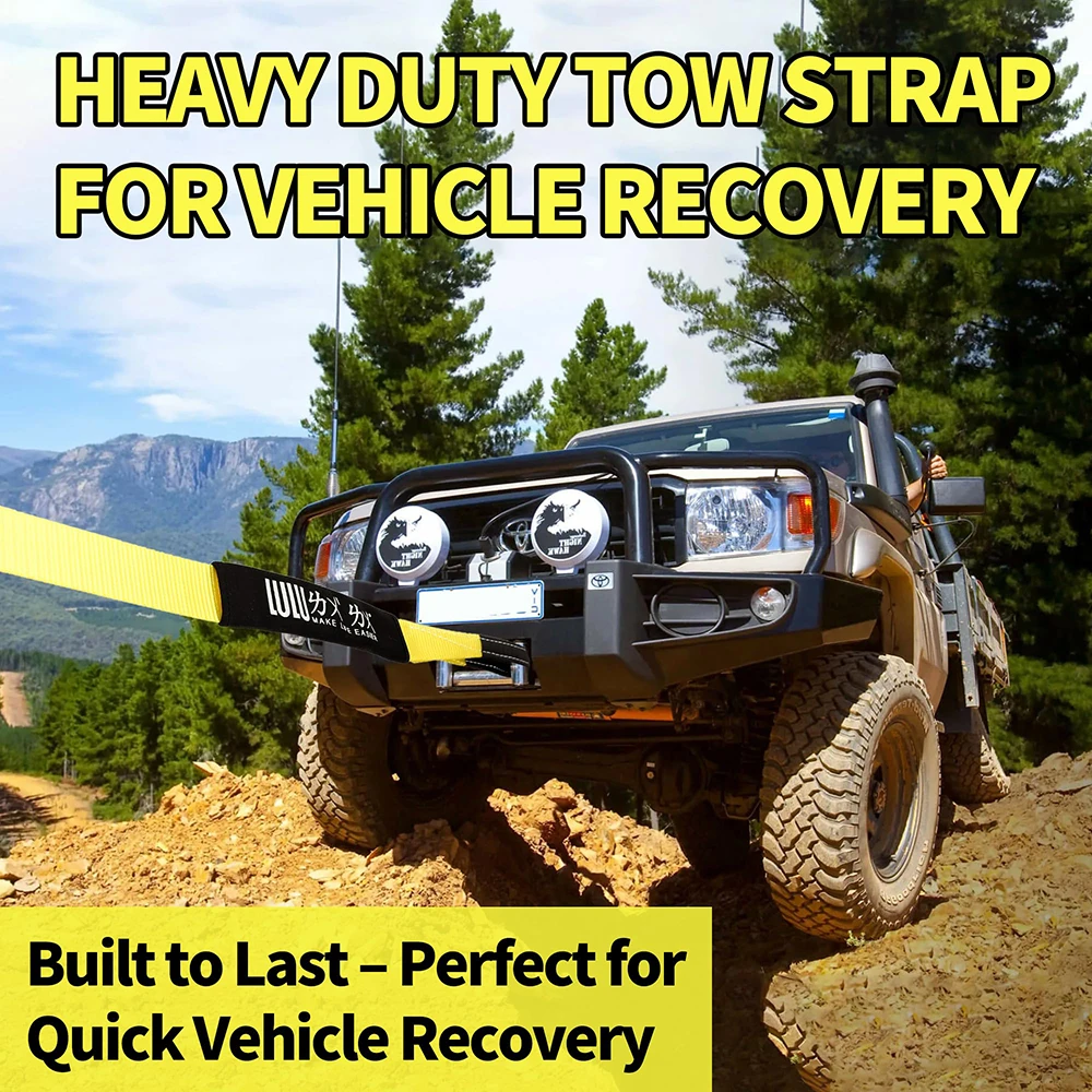 Picture 4: 5M5T Automobile Traction Rope Emergency Rescue Strong Tow Rope Polyester Automobile Trailer Belt Car Towing Hook Steel