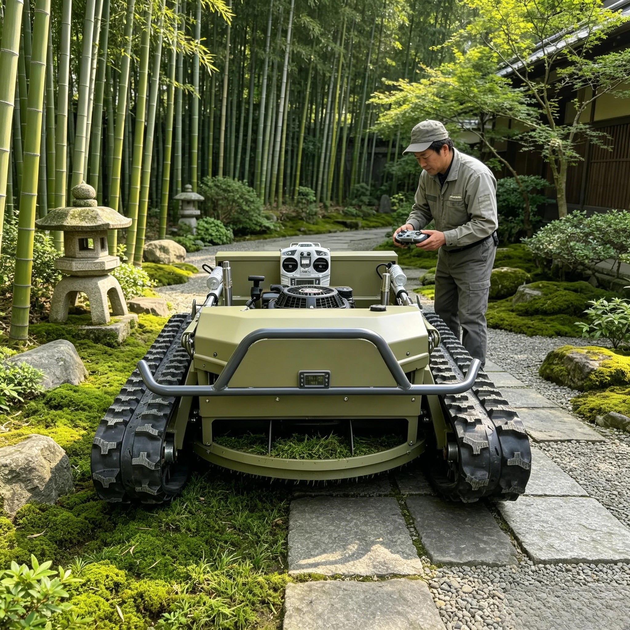 Industrial Remote-controlled Tracked Lawn Mower Suitable for  Greening Farms Parks and Gardens Customized