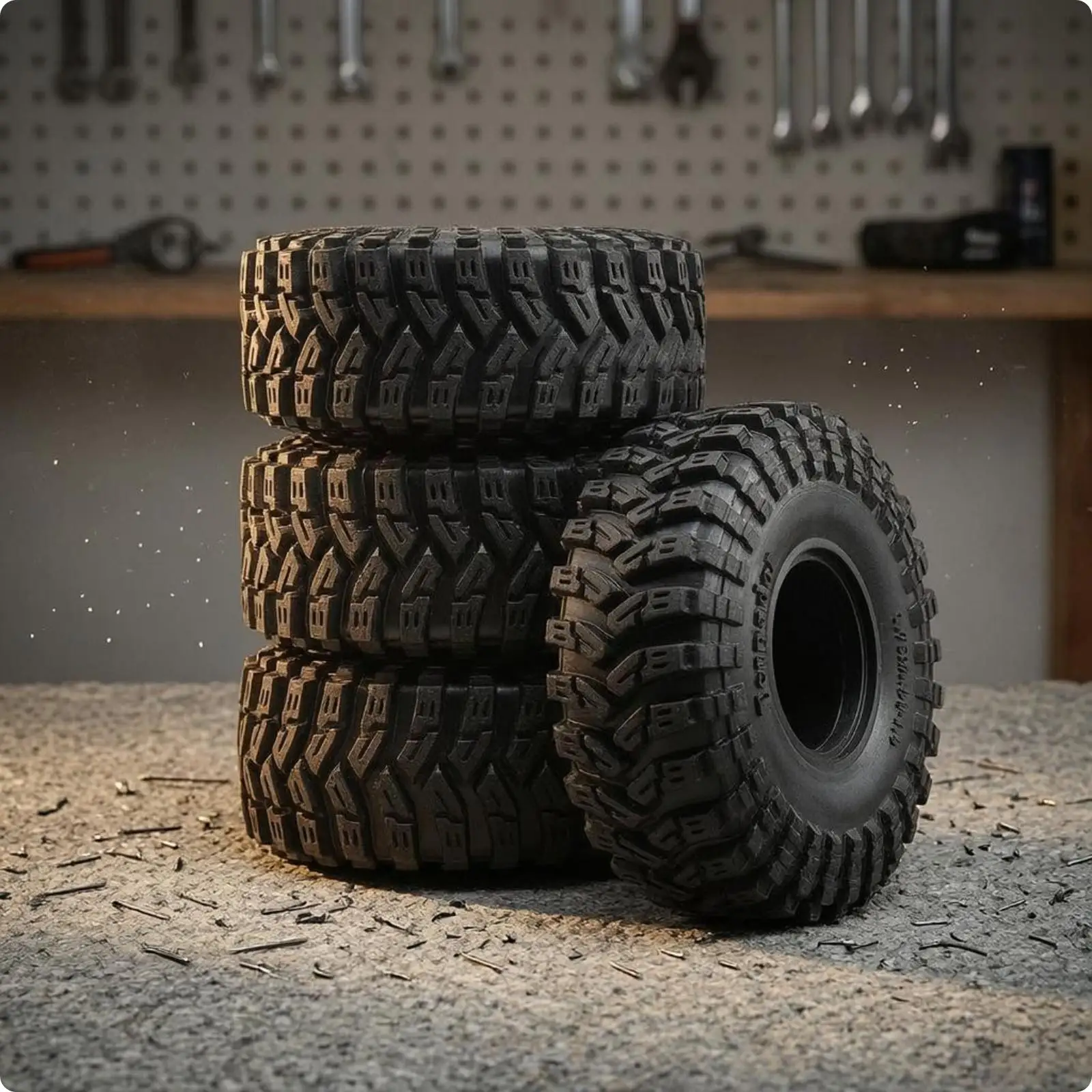 4pcs 1.9 RC Crawler Tires 124x44mm Soft Rubber Rock Climbing Wheels Replacement Parts for TRX4 SCX10 Jeep