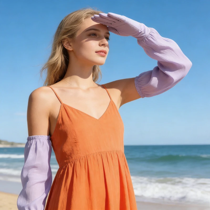 

Летние тонкие дышащие солнцезащитные рукава из ледяного шелка для женщин, большие размеры, для велоспорта и активного отдыха