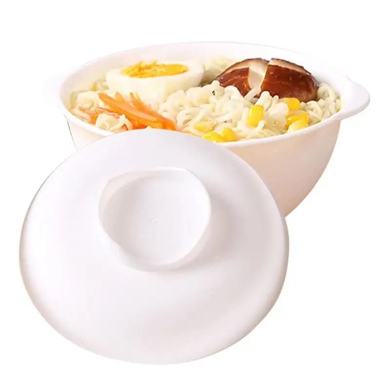 Ramen Bowl With Lid Instant Noodle Bowls With Lid Microwave Bowl For Binaural Handle Not Easy To Burn And Covered Design For