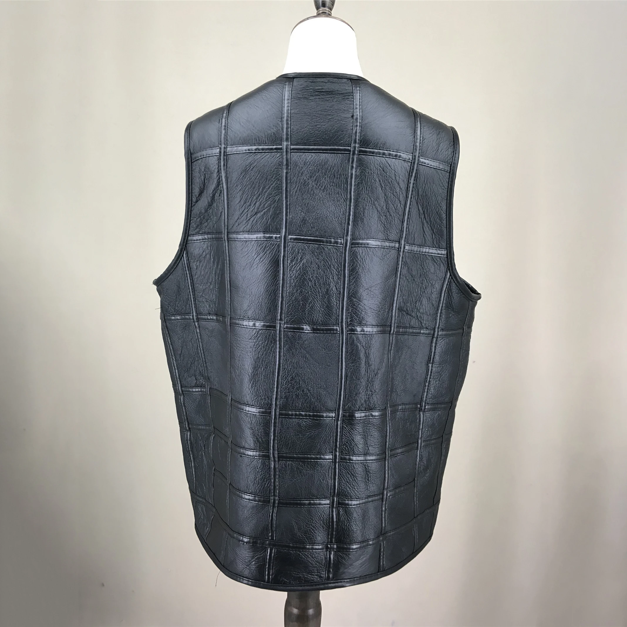 Men's Natural Sheepskin Fur Vest Waistcoat with Fur Lining  Classic Zipper Unisex Gilet 23A0823