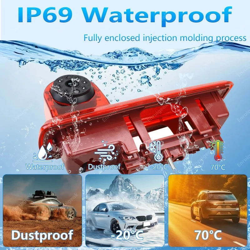 Wireless Brake Light Reversing Camera 7 Inch Monitor Full HD for Renault Trafic 2014+ Vauxhall/Opel Vivaro Nissan NV300 Van