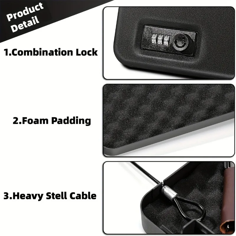 Heavy Duty Iron Code Pistol Box Gun Safe Storage Gun Jewelry Passport Suitable for Home Security Accessories Men Gift