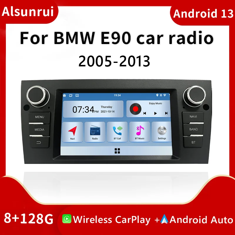 

Автомобильный радиоприемник Carplay, 4G, 1DIN, Android 13, для BMW E90/E91/E92/E93, 3 серии, радио, мультимедиа, GPS-навигация, стерео, аудио, головное устройство