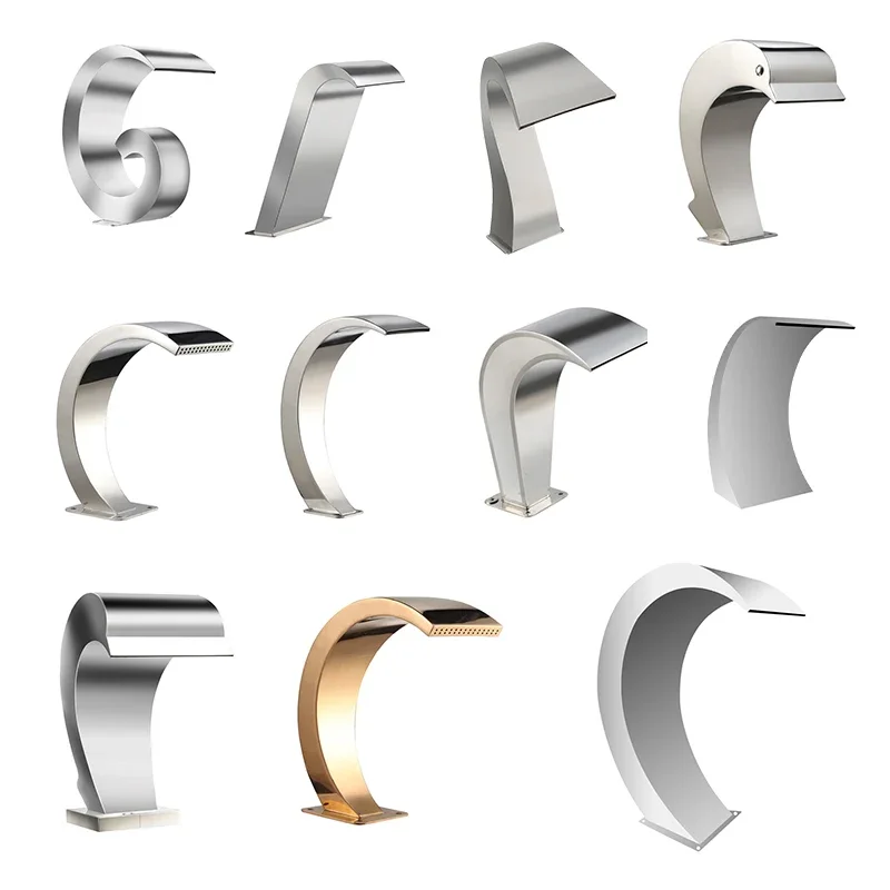 Fonte cascata cascata de piscina de aço inoxidável com lâmina