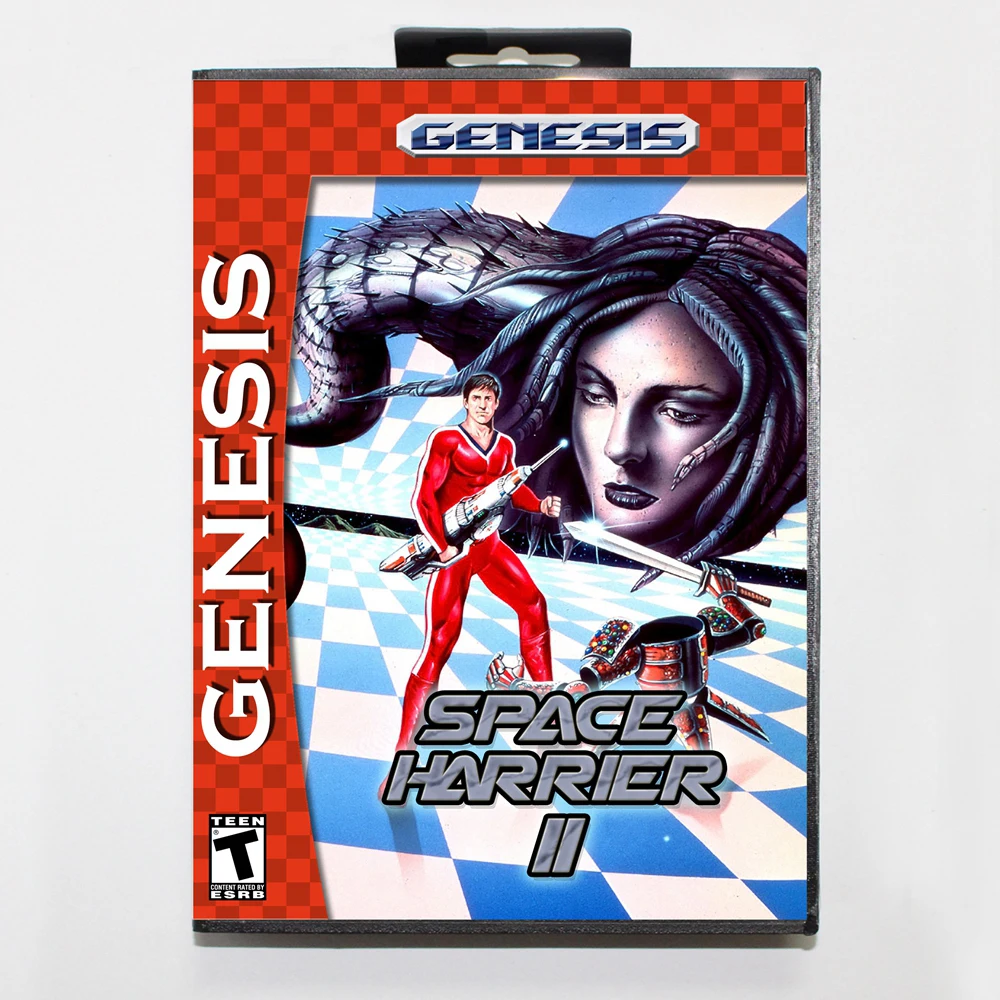 Space Harrier II MD Game Card with Custom US Box for 16 Bit Sega Megadrive Genesis Console