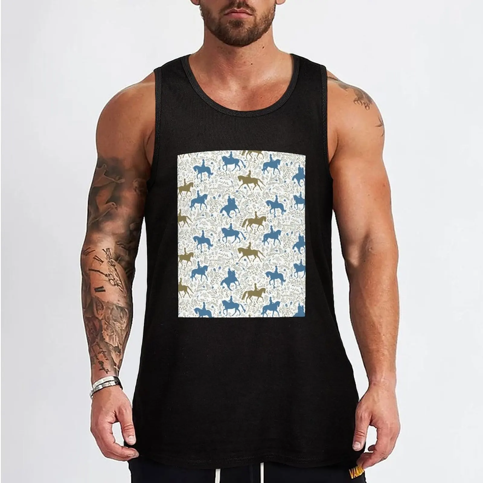 Dressage, Naturally: Blue Tank Top Men's summer clothes 2025 Men's gym t-shirt Men's clothes Gym t-shirt man