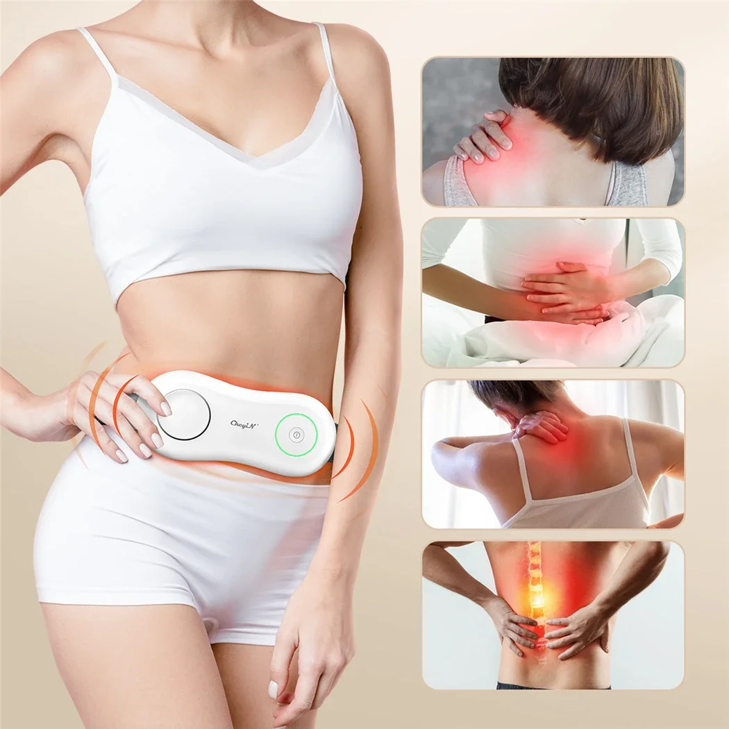 Massageador abdominal sem fio, vibração elétrica, moxabustão, compressa quente, cinto de aquecimento, período quente do palácio, massagem vibratória