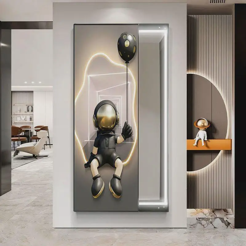 

full body, push-pull full-length mirror, decorative painting, living room light luxury hidden entrance mirror wall