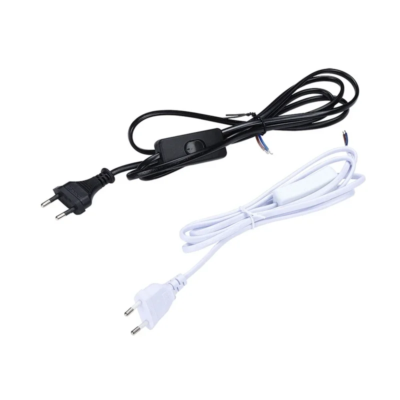 EU/US Plug LED Tube Power Extension Cable Desk Lamp Power Cord with On/Off Switch LED Light Fixture Cable Drop Shipping