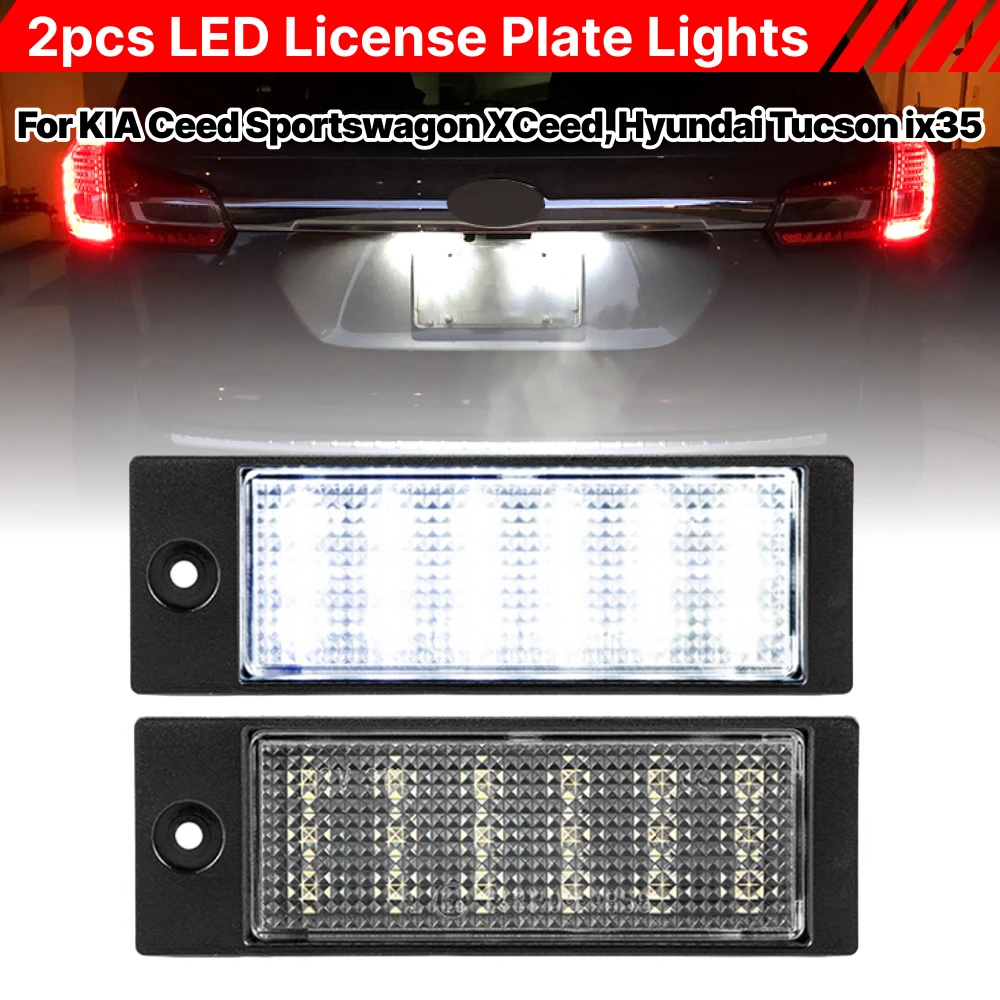 

1 комплект светодиодных фонарей номерного знака, освещение номерного знака Canbus без ошибок для Hyundai Tucson 2016-2018 IX35 для Kia Forte Sedan 2019+