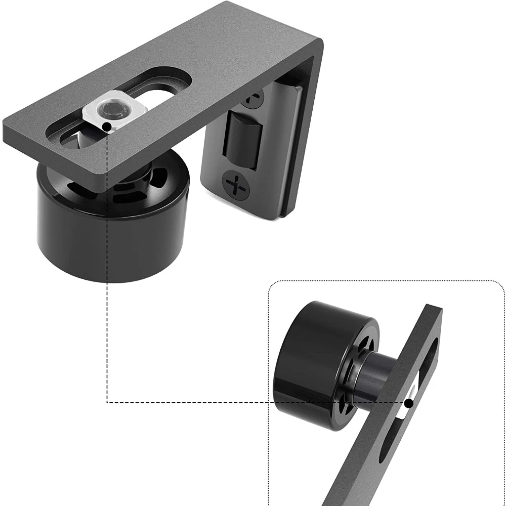 LWZH قابل للتعديل انزلاق الطابق دليل السكك الحديدية سدادة أسود جدار الباب أسفل دليل للانزلاق الحظيرة الباب السكك الحديدية الملحقات