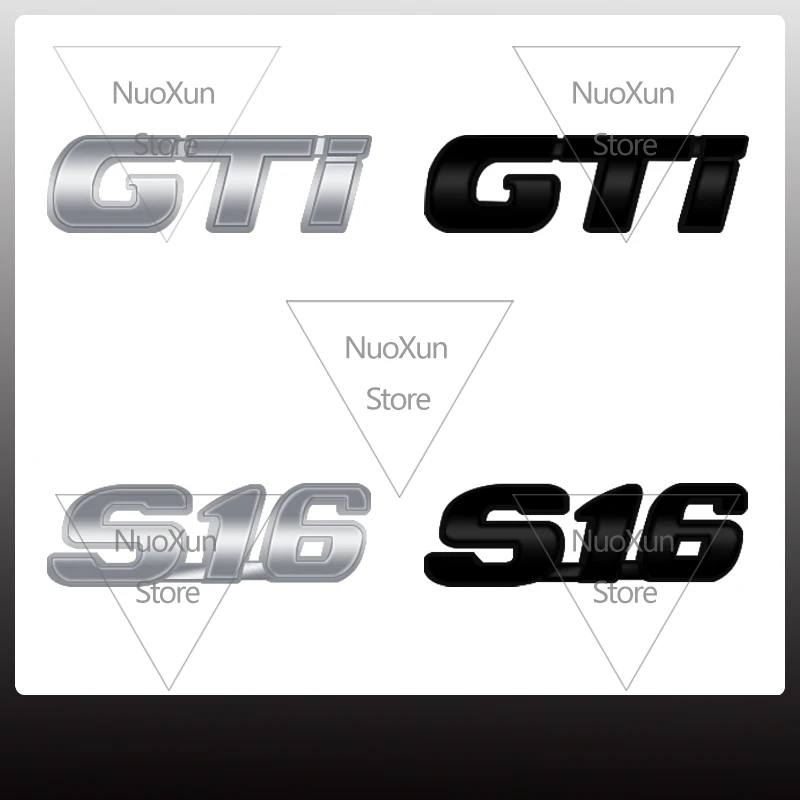 1x GT S16 Car Lettering Badge Sticker For Peugeot 107 106 306 207 208 206 308 408 2008 3008 Logo Metal Trunk Emblem Accessories