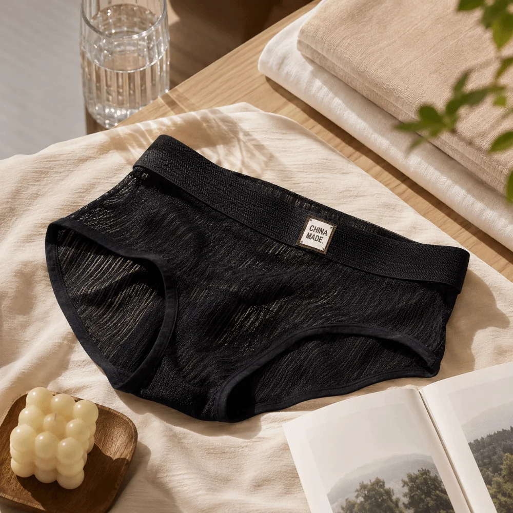 

Soft Comfort Transparent Men Underwear Mid Waist Lingerie Ultra Thin Panties U Pouch Triangle Male Mesh Briefs Casual Wear