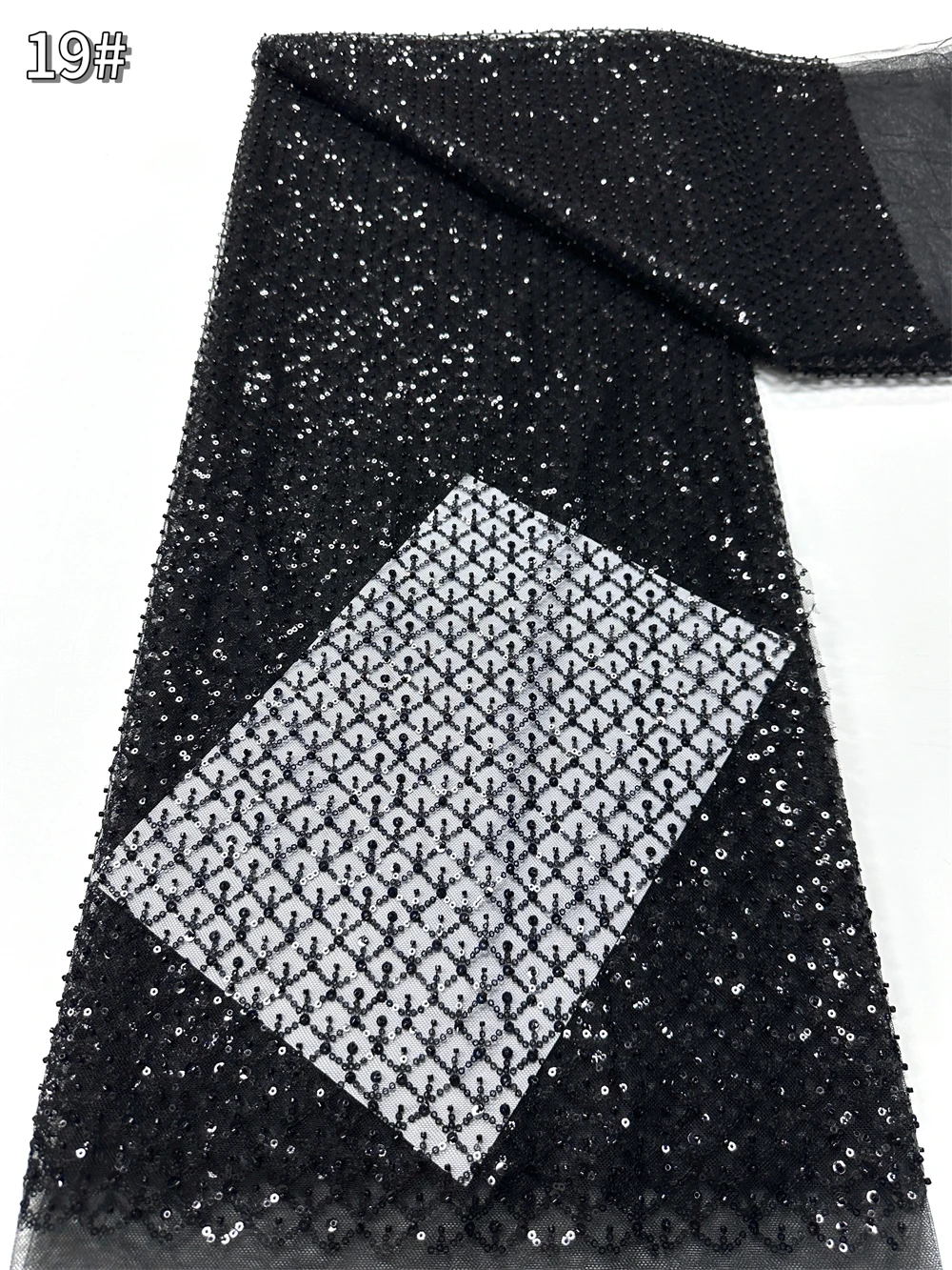 ผ้าลูกไม้ปักเลื่อม 5 หลา ผ้าลูกไม้แอฟริกันคุณภาพสูง ปี 2026 สีเขียว ลายดอกไม้ 3 มิติ ผ้าลูกไม้ทูลล์ปักเลื่อมสำหรับงานเย็บปักถักร้อย