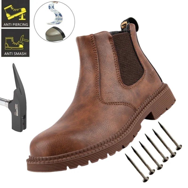 

Waterproof, Breathable, Lightweight, And Safe Shoes, Steel-Toe Anti-Smashing Safety Shoes, Men's Anti-Slip Work Safety Boots