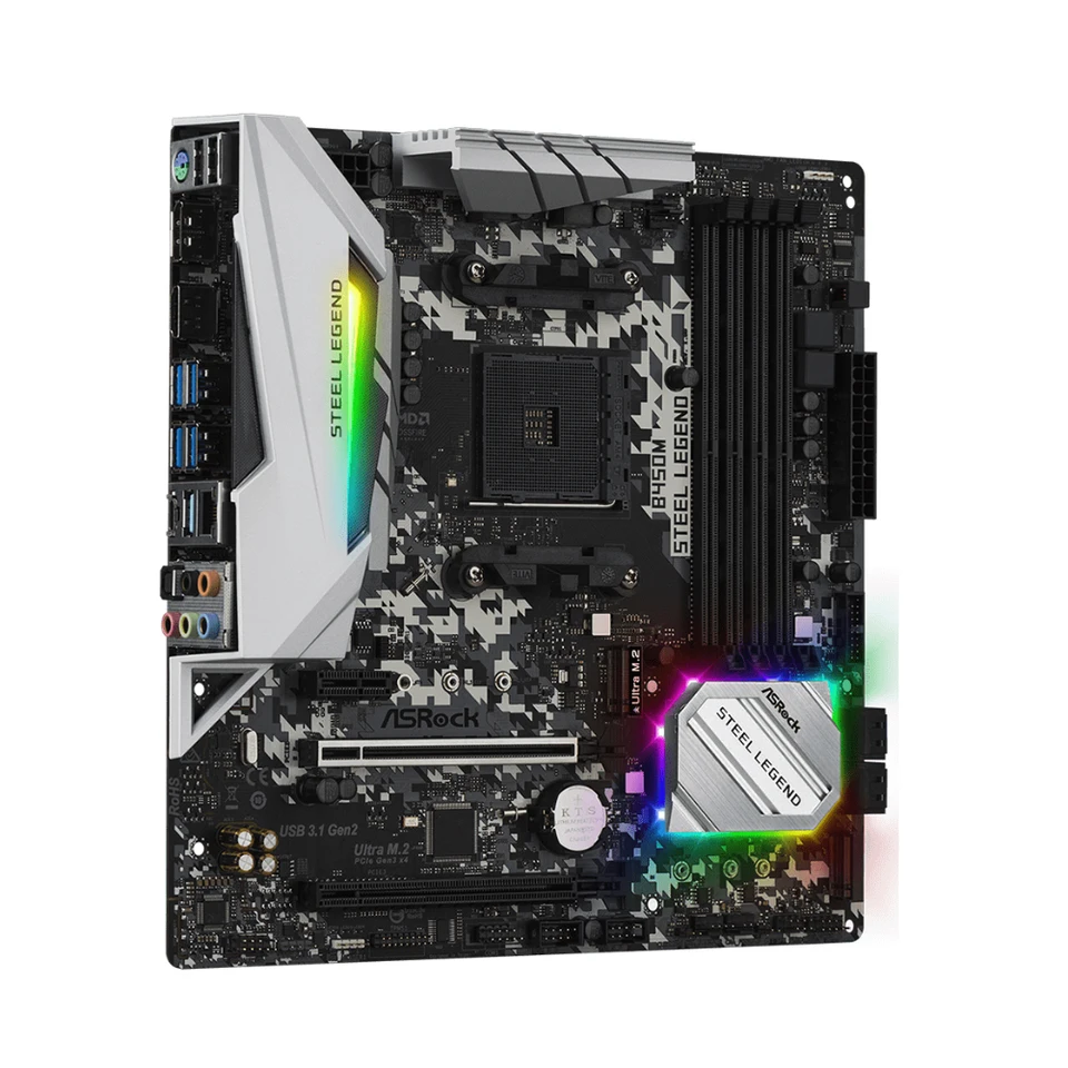 ASRock B450M STEEL LEGEND Motherboard AMD AM4 Support R5 5600