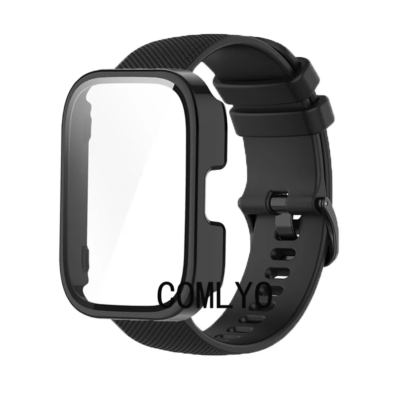 Per Amazfit Bip 5 Unity Strap + custodia proteggi schermo in vetro copertura completa Smart watch paraurti protettivo cinturino sportivo in Silicone