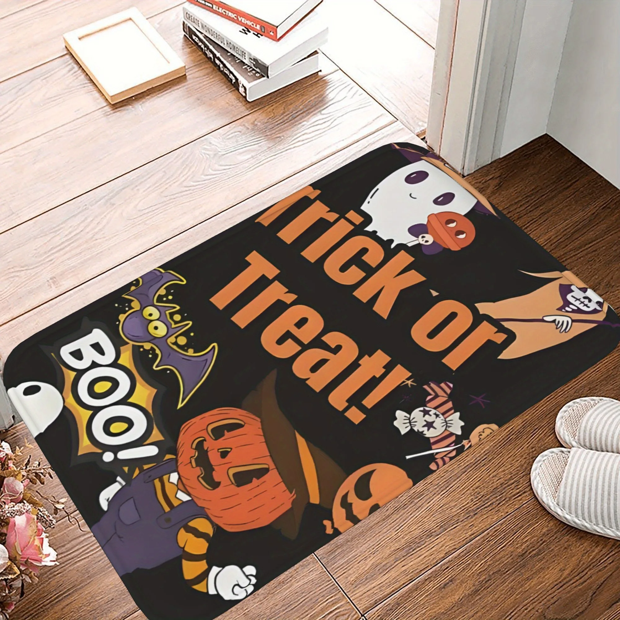 

1PC HALLOWEEN Pattern Kitchen Rug Non-Slip Door Mat Pop design Bathroom Rug Bath Mat Carpet for Home Sink Laundry Decor