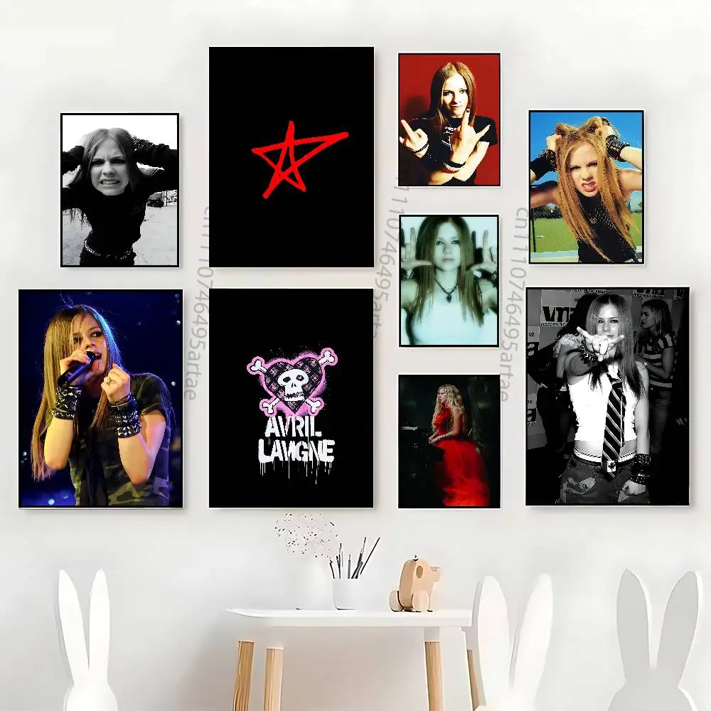 A-Avril Punk L-Lavigne Artists Canvas Painting for Living Room Home Decor Poster Fans Gifts-unframed