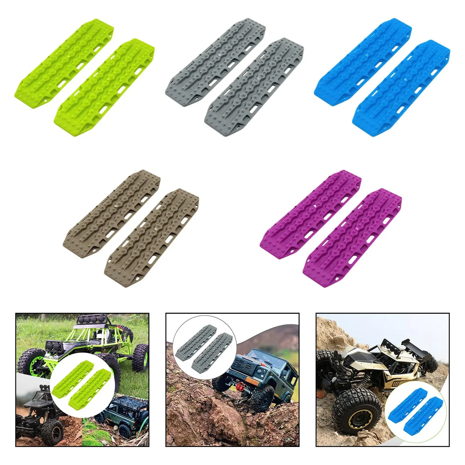 2x rc carro areia escada placa acessório leve kit de simulação do veículo placa anti skid rampa para carro rc para 1/10 1/12