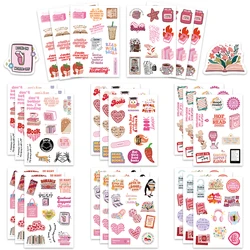 32Sheets Pink Reading Book Bookish DIY Puzzle Stickers Cartoon Face Assemble Stickers Luggage Guitar Kids Boys Girls Teen Toys