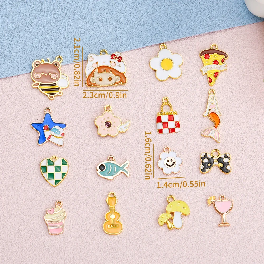

DIY jewelry accessories: Alloy jewelry accessory pendants, cute cartoon bee alloy oil-dripping pendants
