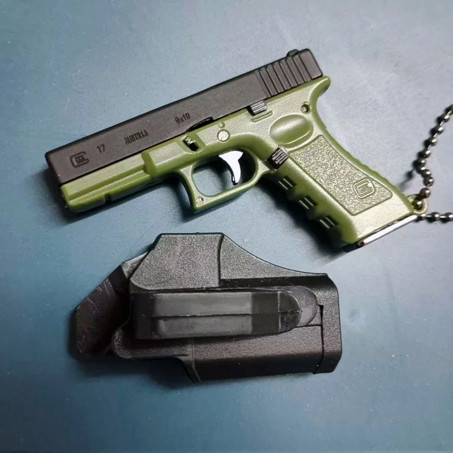 1:3 G17 Pistol Model Mini Toy Gun With Holster Detachable DIY Semi-alloy Keychain Pendant Ornaments  Children\'s Toy Pistol