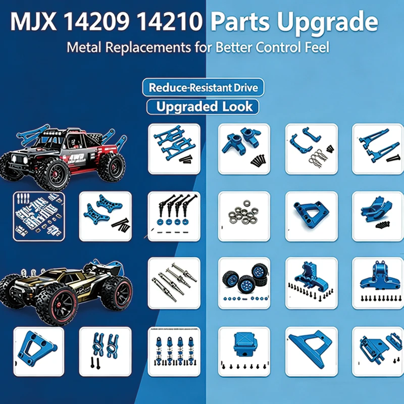 Mjx Hyper Go 14210 14209 1/14 Pièces de mise à niveau Composant de direction avant en métal pour voiture RC Accessoires en aluminium CNC Accessoires de voiture