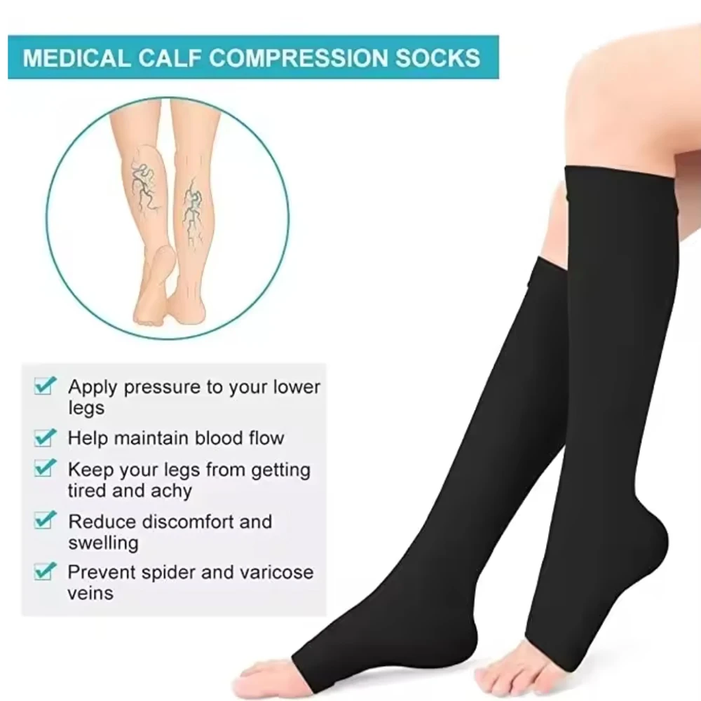 Medical Grade Compression Stockings 23-32 MMHg Leg Calf Compression Socks for Varicose Veins Edema Shin Splints Nursing Support view 4