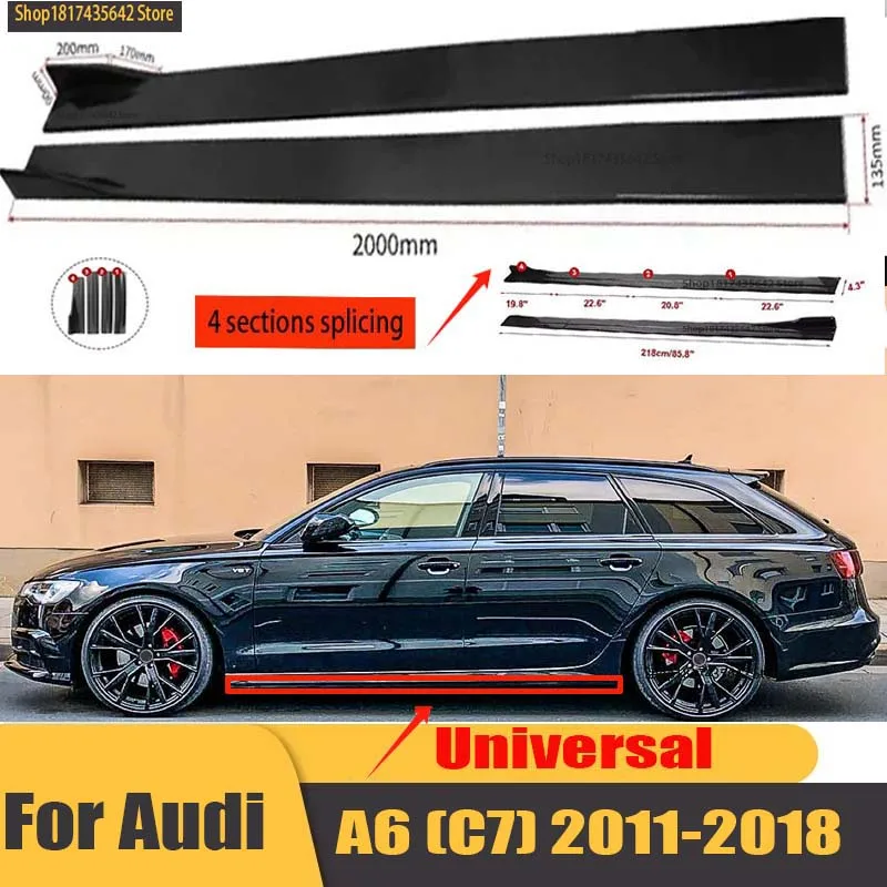 

Universal 2.2m Side Skirts Extension Rocker Splitters Diffuser Winglet Wings For Audi A4 A5 A6 A7 A8 Q8 Q5 S6 S7 S5 S4 RS6 RS7