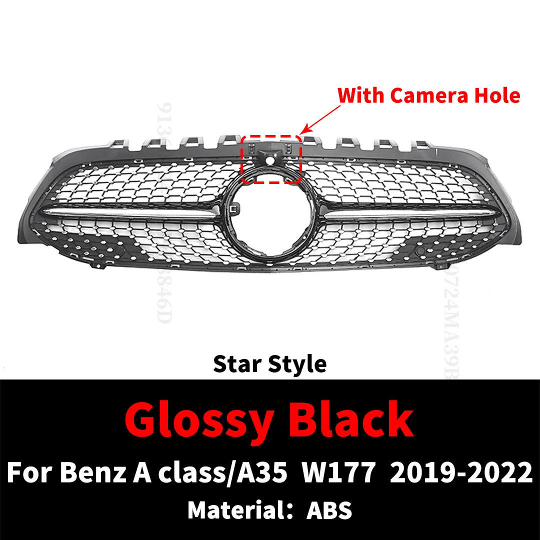 Sport Voorbumper Grille Inlaat Grill Radiator Grid Tuning Voor 2019-2022 Mercedes Benz A-klasse of A35 W177 GT Diamond Stijl