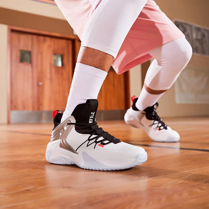 QIAODAN Basketball Shoes for Men 2024 New Fashion Non-slip Cushion High Top Elegant Sports Male Sneakers XM25200103T image 2